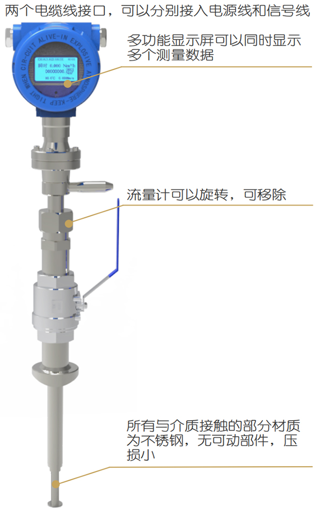 天然氣熱式氣體質(zhì)量流量計結(jié)構圖
